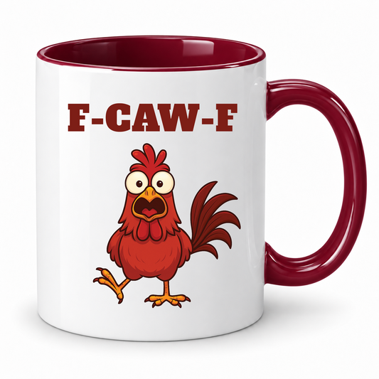 F-Caw-F Mug – 11oz ceramic mug on a plain white background