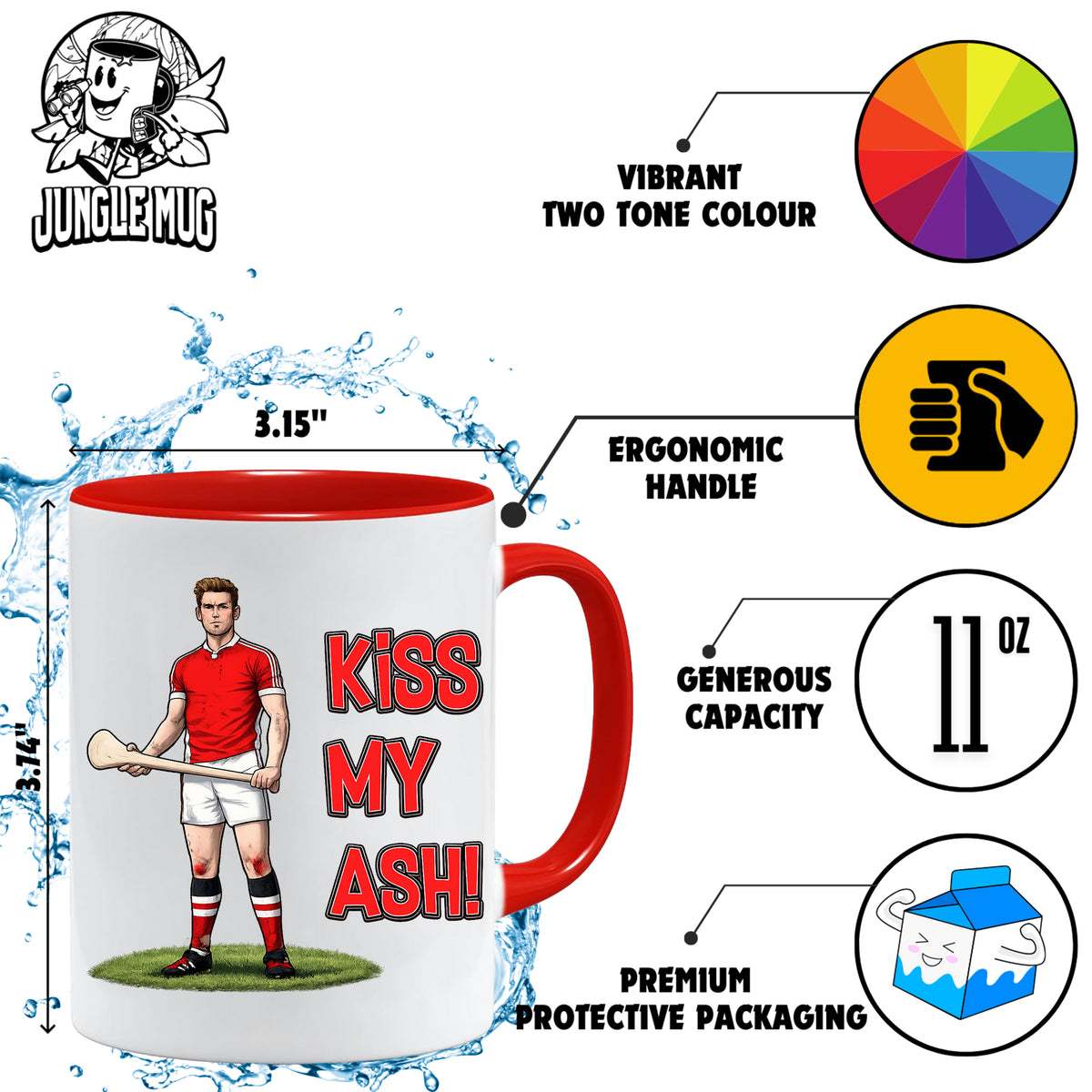 Cork Hurling Mug | Kiss My Ash Funny Cork Gift