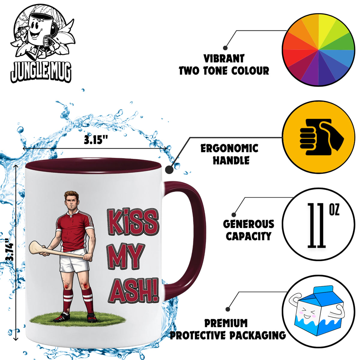 Galway Hurling Mug | Kiss My Ash Funny Galway Gift