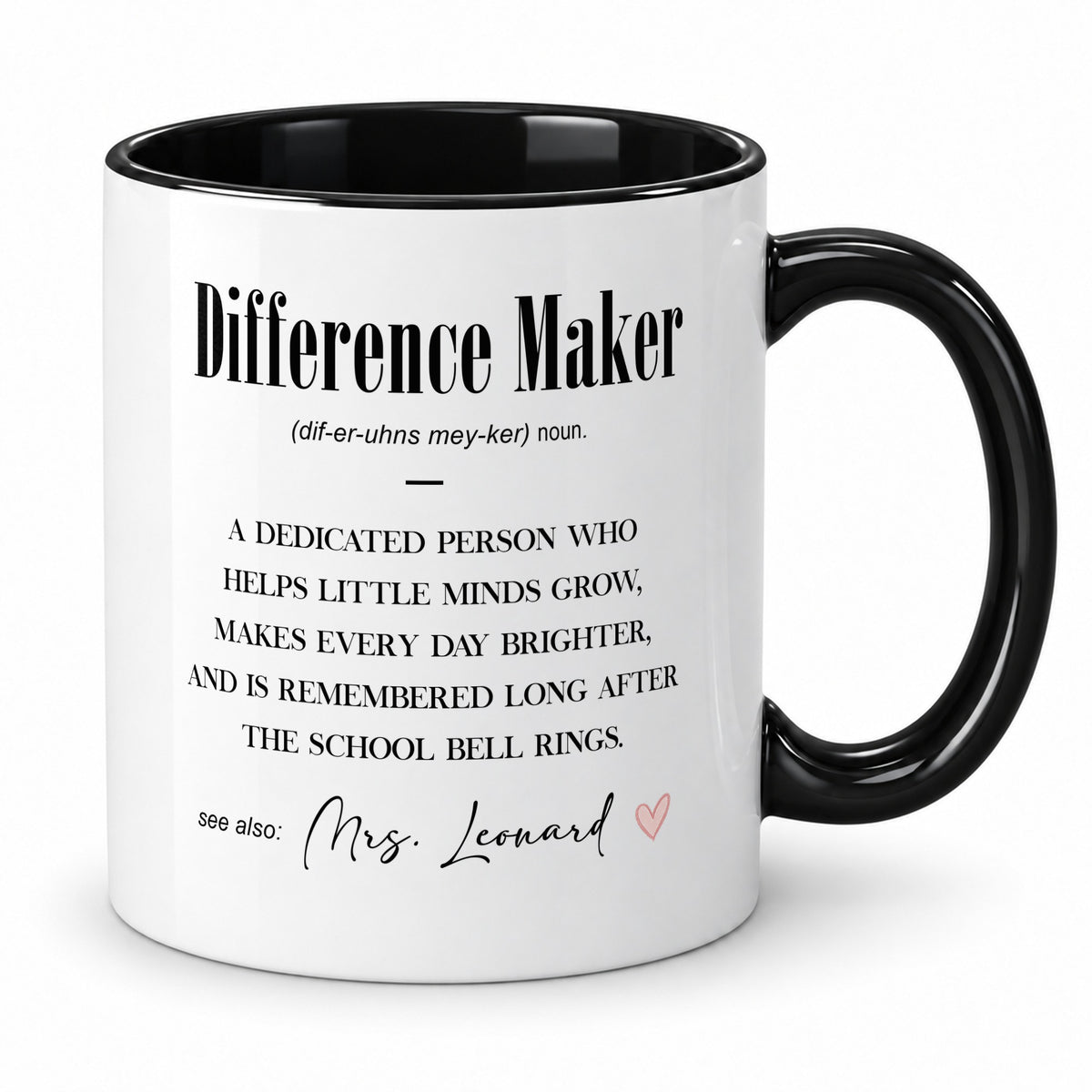 Personalised Teacher Mug – Difference Maker – Custom Name Gift