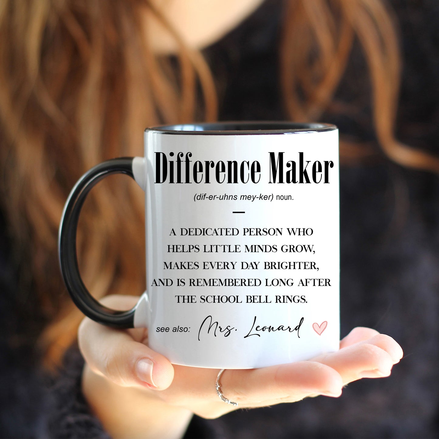 Personalised Teacher Mug | Difference Maker Custom Name Gift