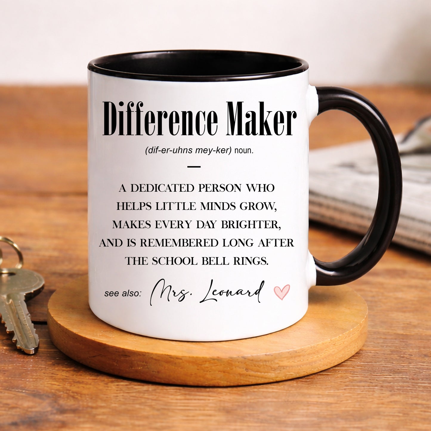 Personalised Teacher Mug | Difference Maker Custom Name Gift