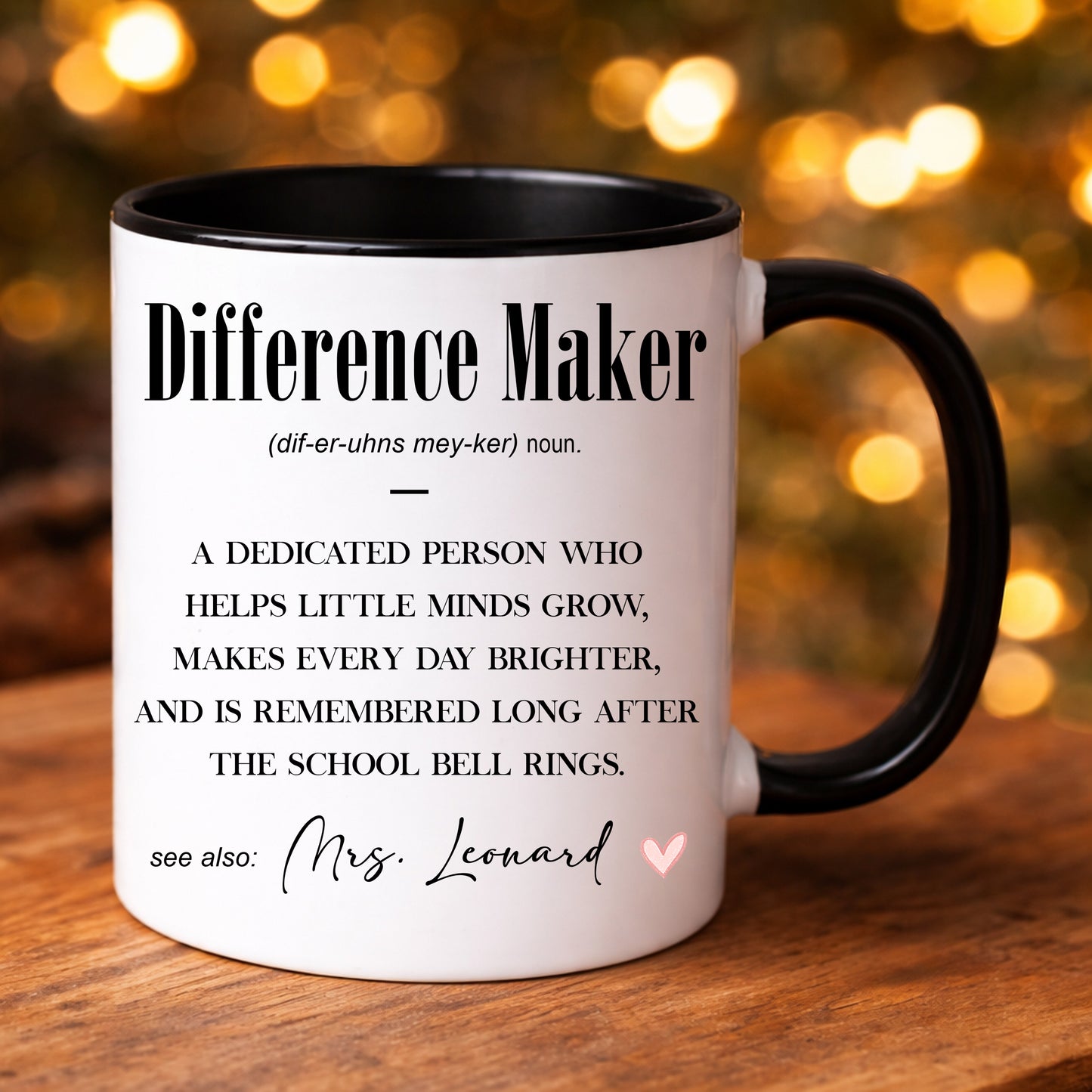 Personalised Teacher Mug | Difference Maker Custom Name Gift