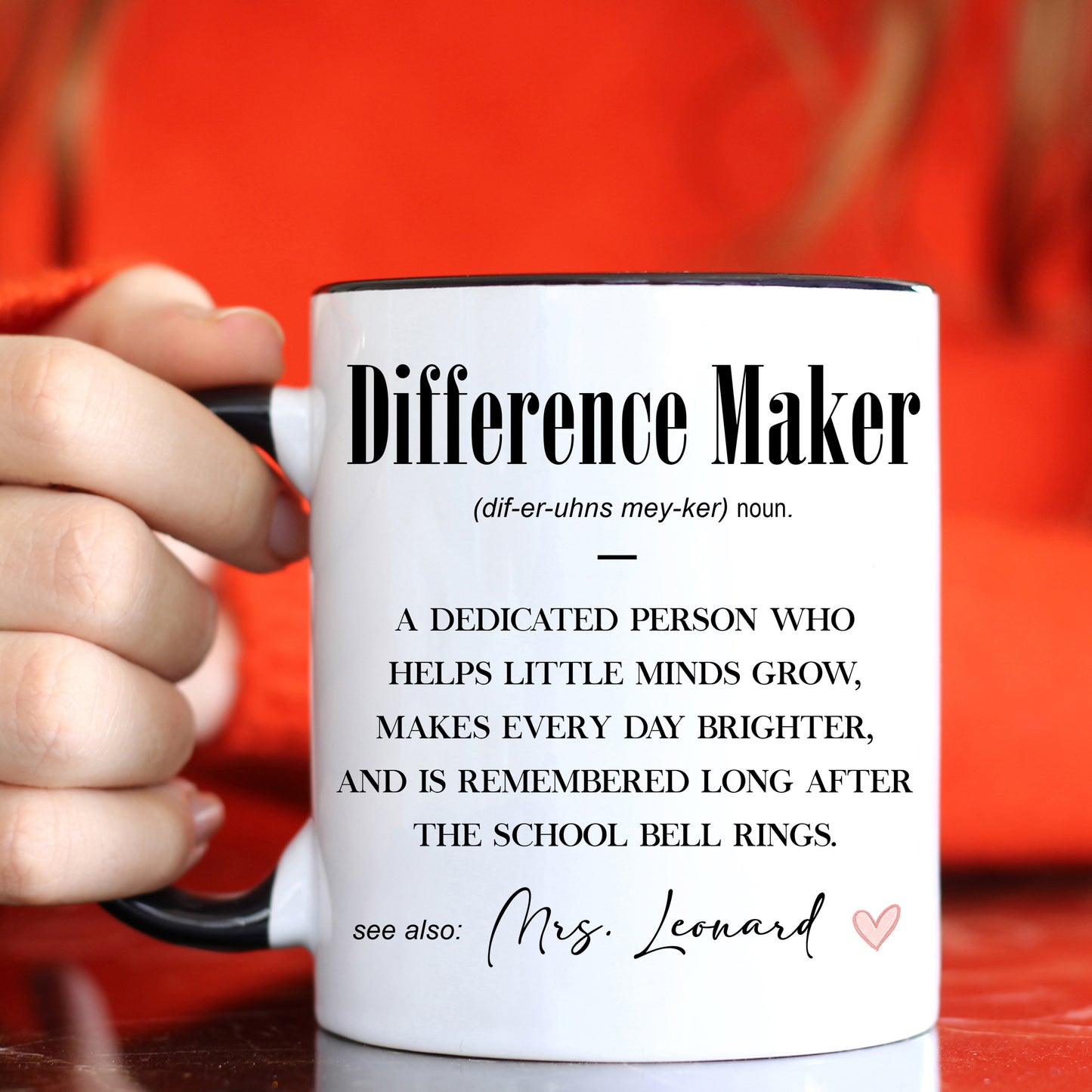 Personalised Teacher Mug | Difference Maker Custom Name Gift