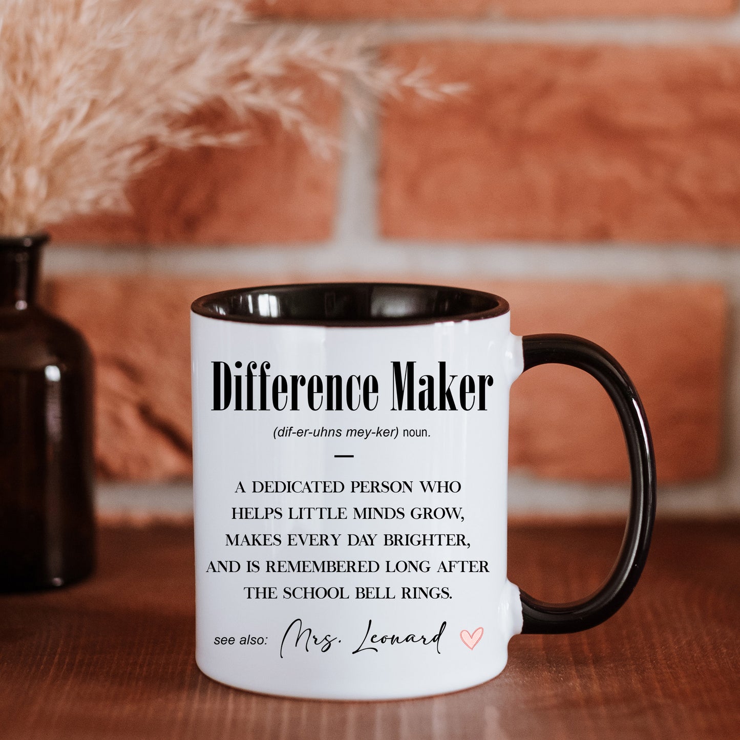 Personalised Teacher Mug | Difference Maker Custom Name Gift