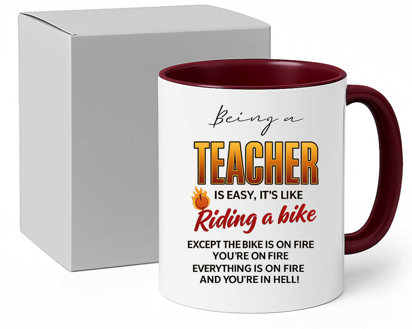 Funny Teacher Mug – Teaching Is Like Riding a Bike