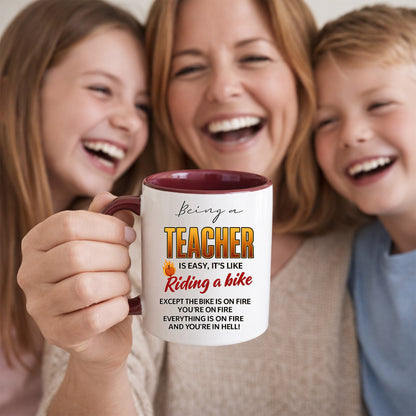 Funny Teacher Mug – Teaching Is Like Riding a Bike