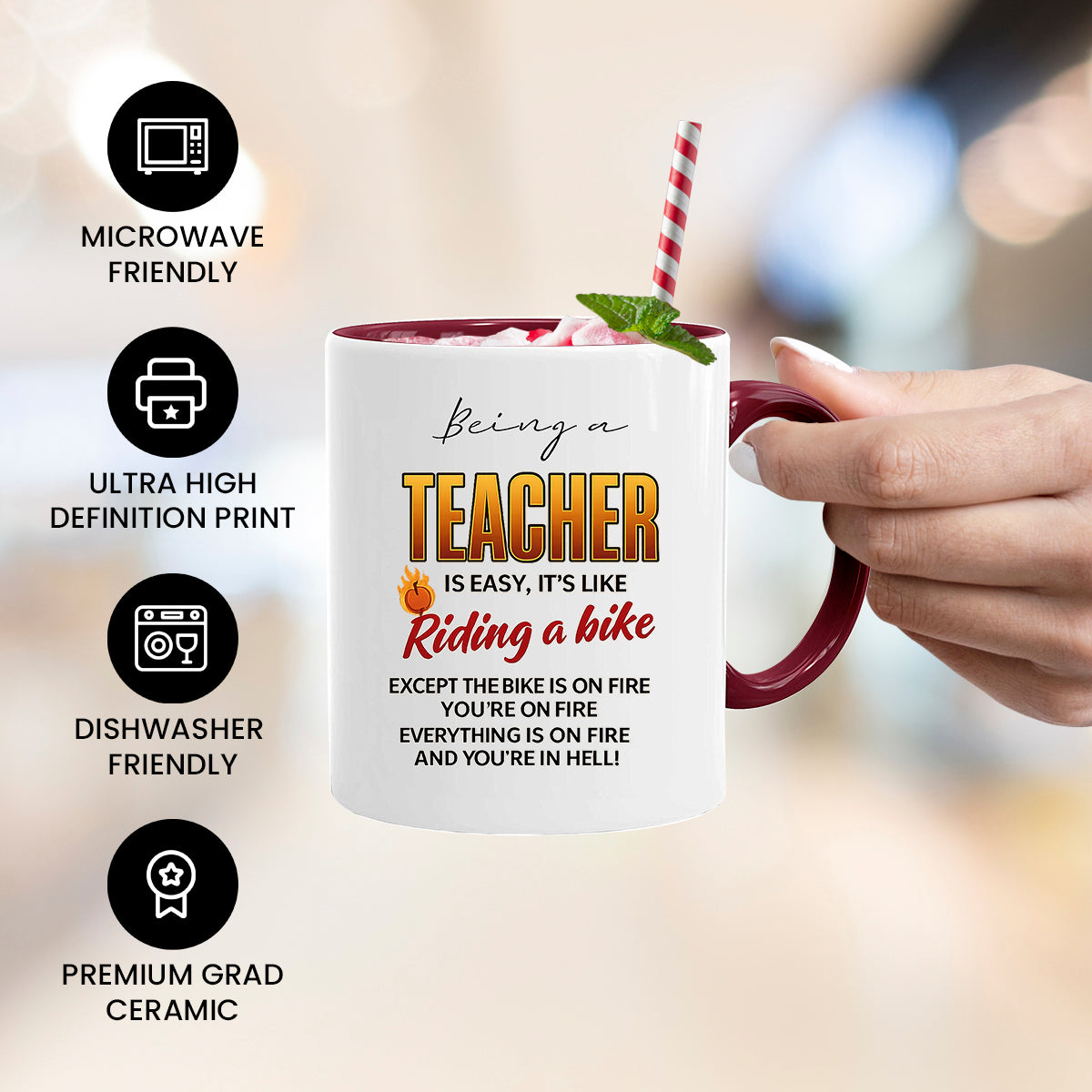 Funny Teacher Mug – Everything Is On Fire – Teacher Gift