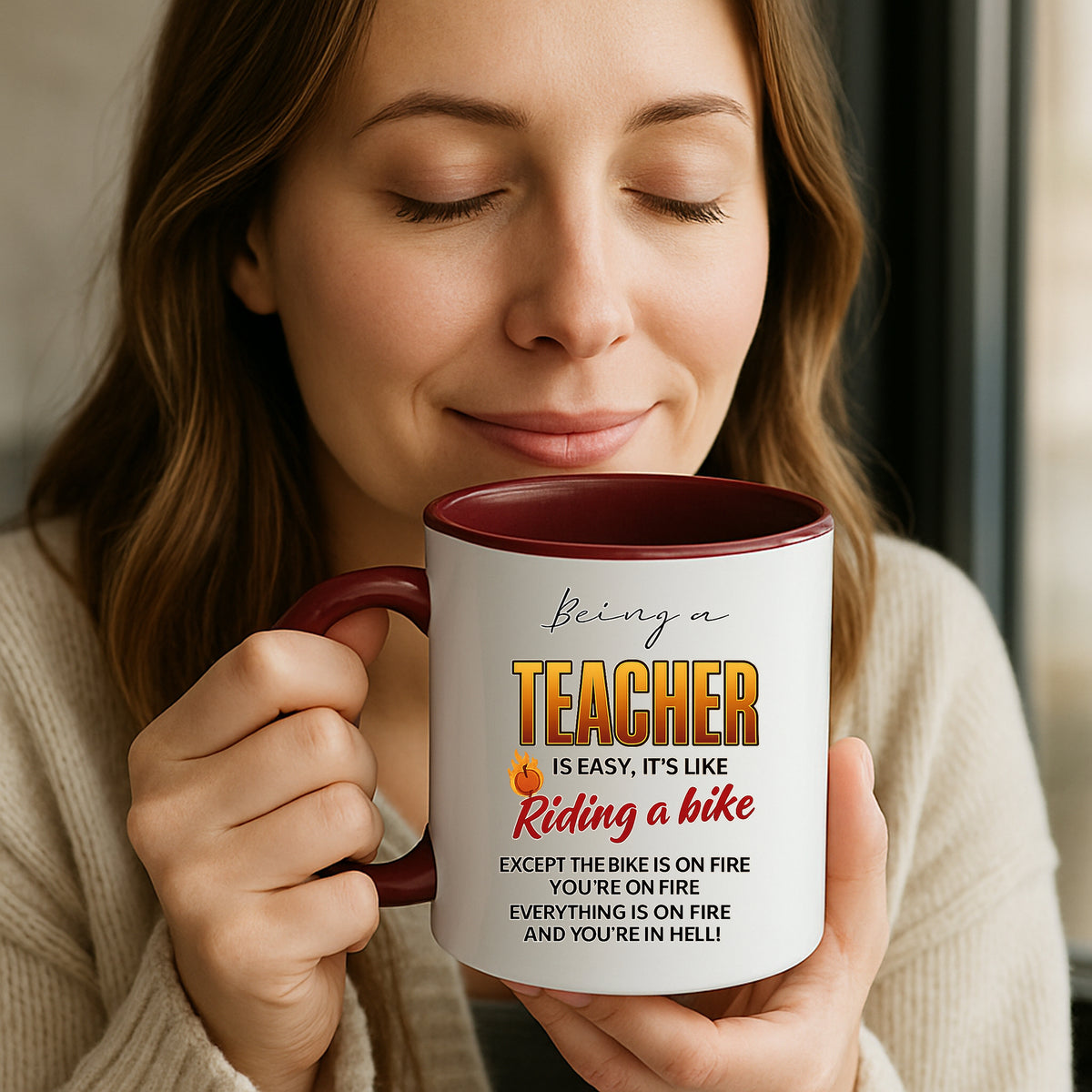 Funny Teacher Mug – Everything Is On Fire – Teacher Gift