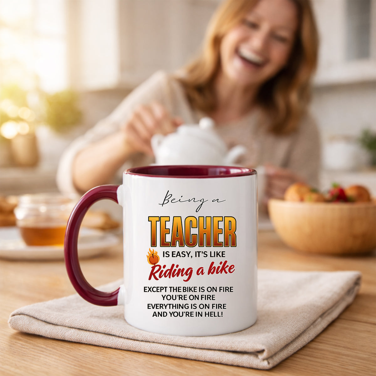 Funny Teacher Mug – Everything Is On Fire – Teacher Gift