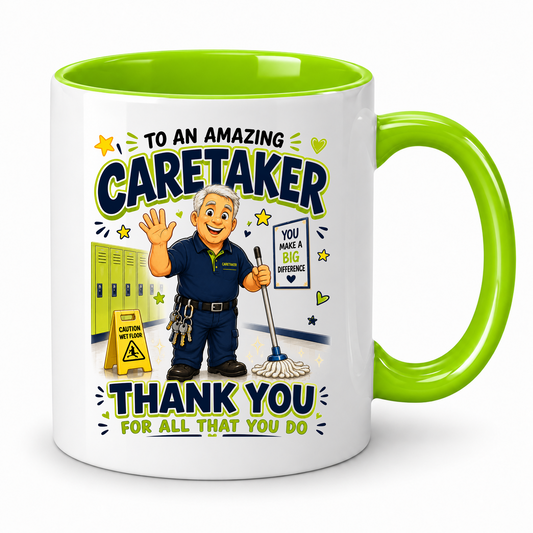 Caretaker Mug – 11oz ceramic mug on a plain white background