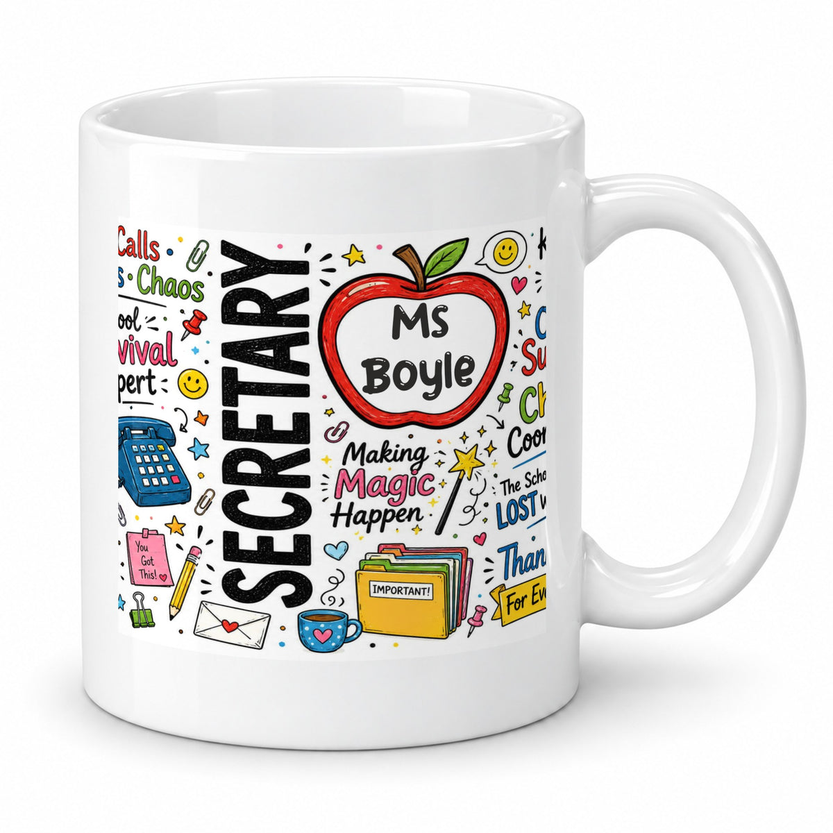 Personalised School Secretary Mug – Custom Name Gift