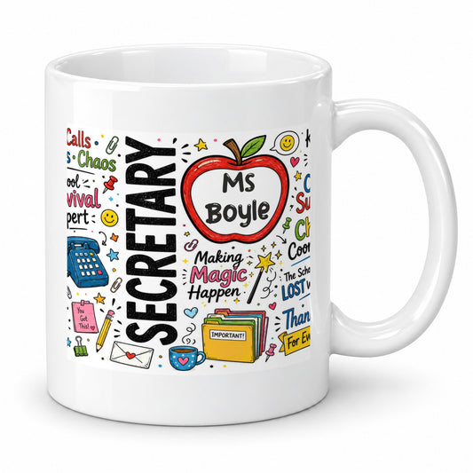Personalised School Secretary Mug – Custom Name Gift