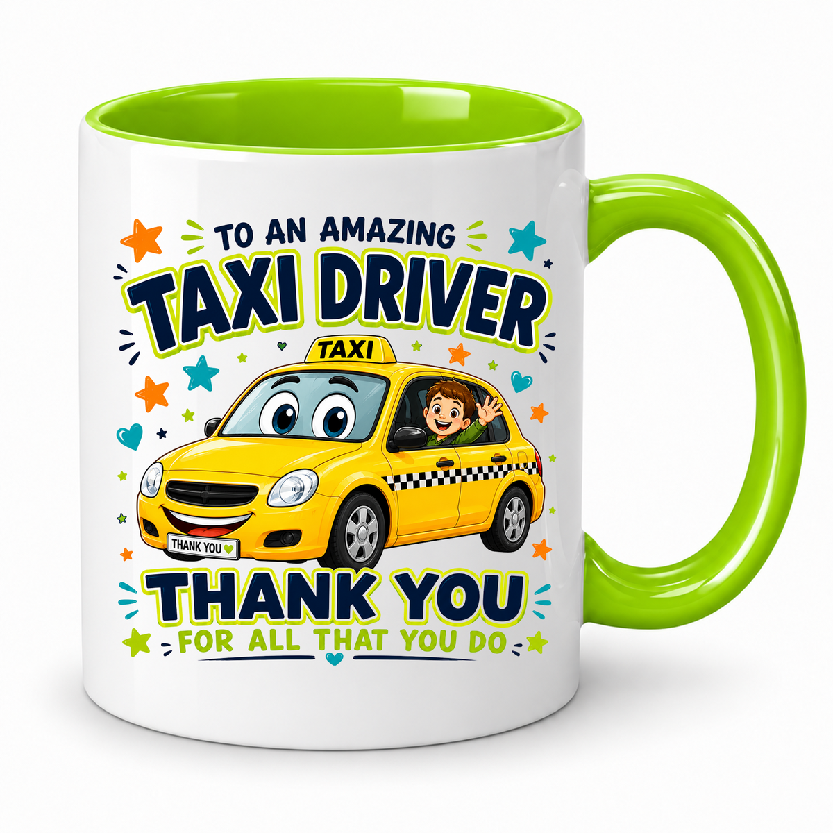 Taxi Driver Thank You Mug – 11oz ceramic mug on a plain white background