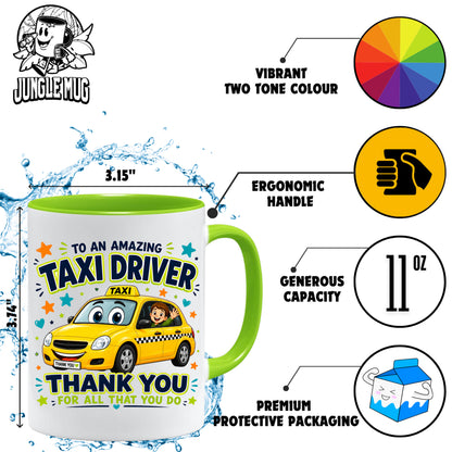 Taxi Driver Appreciation Mug | Thank You Taxi Driver Gift | School Taxi Driver Mug | Transport Staff Gift