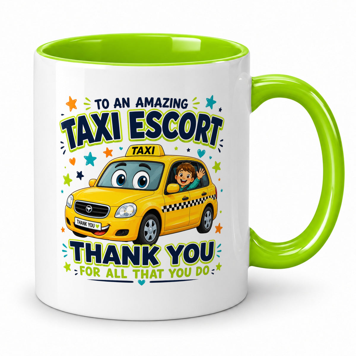 Taxi Escort Thank You Mug – School Transport Gift – End of Year Present