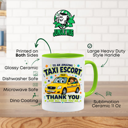 Taxi Escort Appreciation Mug | Thank You Taxi Escort Gift | School Transport Assistant Mug | End of School Year Present