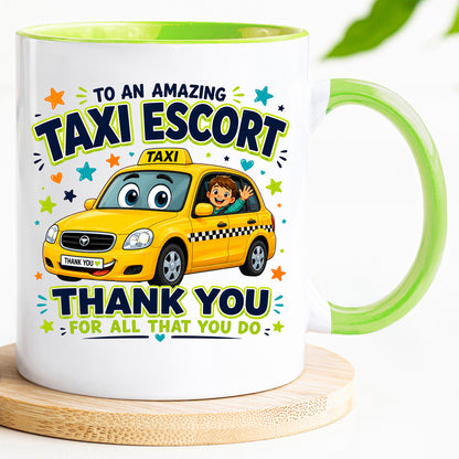Taxi Escort Appreciation Mug | Thank You Taxi Escort Gift | School Transport Assistant Mug | End of School Year Present