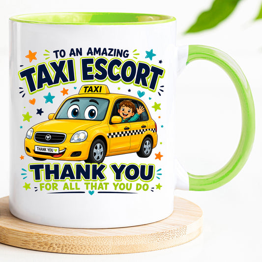 Taxi Escort Appreciation Mug | Thank You Taxi Escort Gift | School Transport Assistant Mug | End of School Year Present