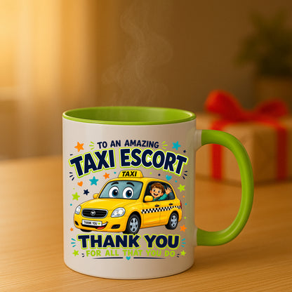 Taxi Escort Appreciation Mug | Thank You Taxi Escort Gift | School Transport Assistant Mug | End of School Year Present