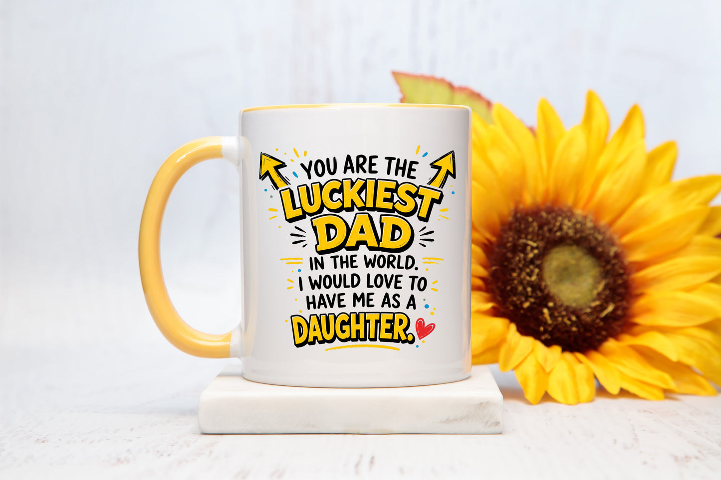 Funny Dad Mug | Luckiest Dad In The World Mug | Daughter Gift For Dad | Father's Day Present