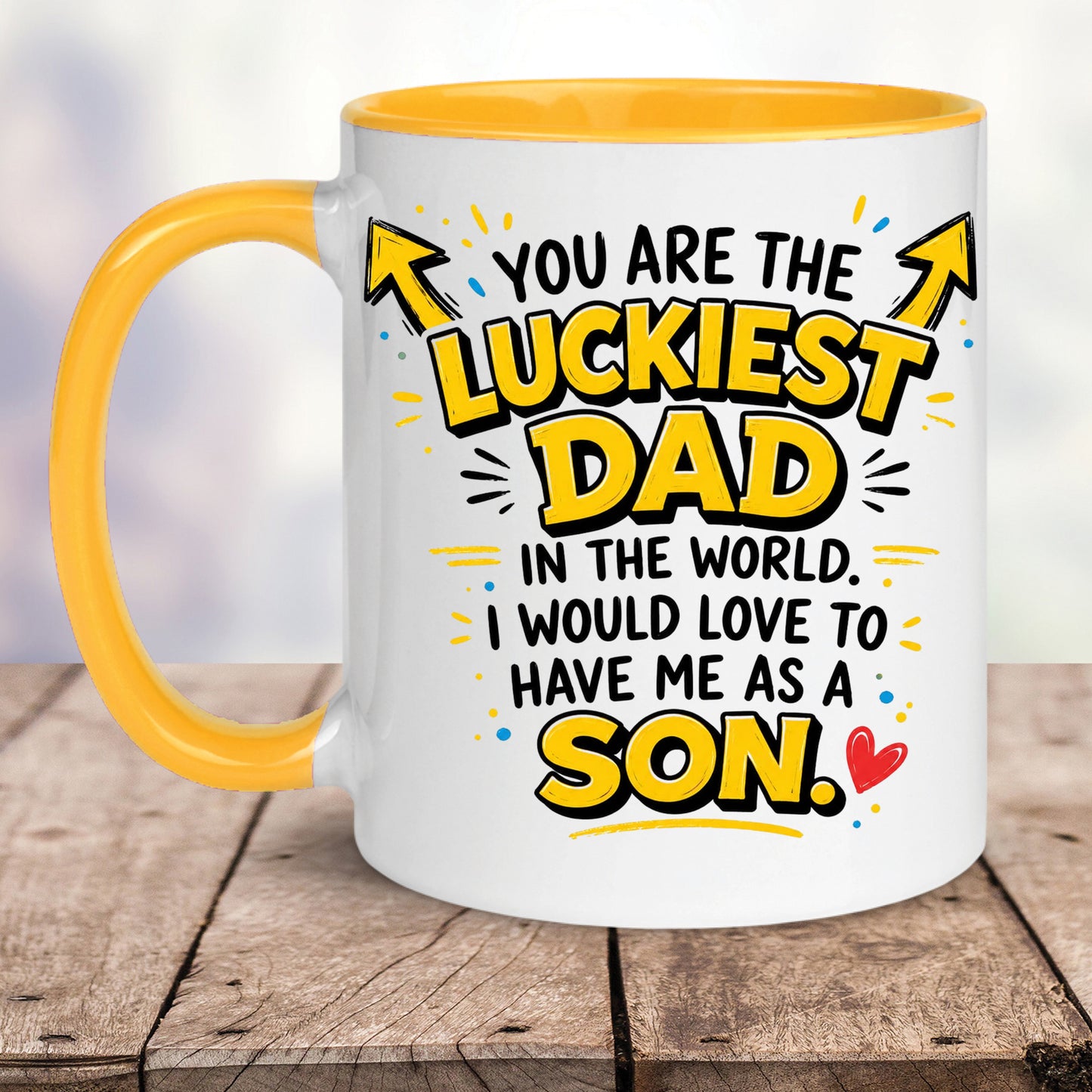 Funny Dad Mug | Luckiest Dad In The World Mug | Son Gift For Dad | Father's Day Present