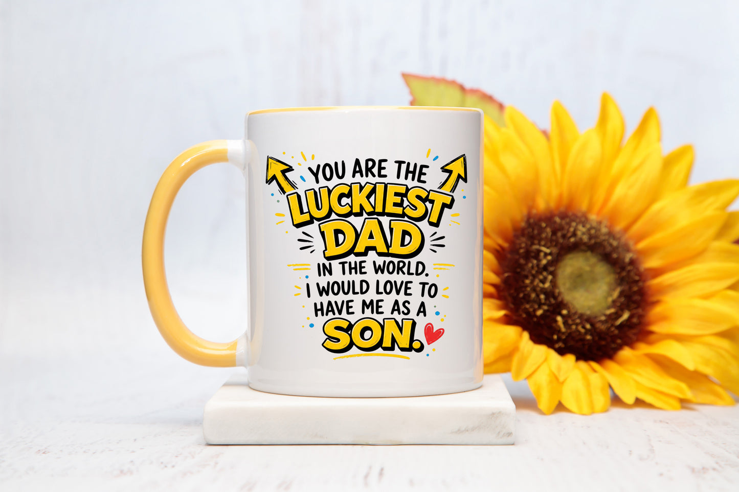 Funny Dad Mug | Luckiest Dad In The World Mug | Son Gift For Dad | Father's Day Present