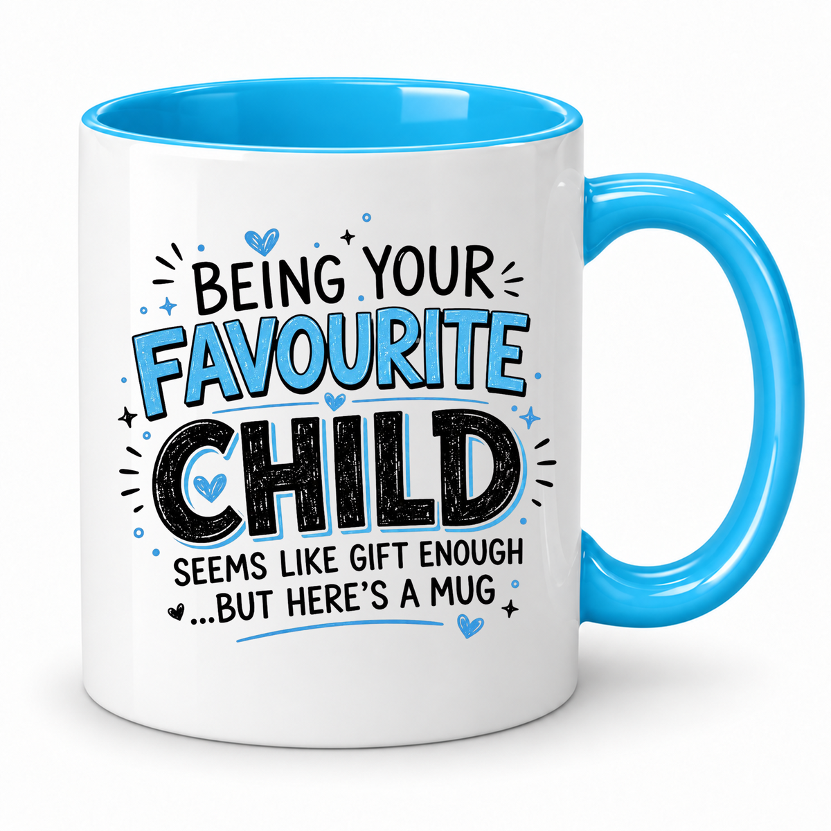 Favourite Child Mug – 11oz ceramic mug on a plain white background