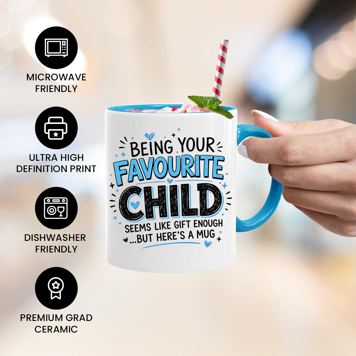 Funny Favourite Child Mug | Favourite Child Gift Mug | Son Daughter Gift For Mum Dad | Humorous Family Coffee Mug