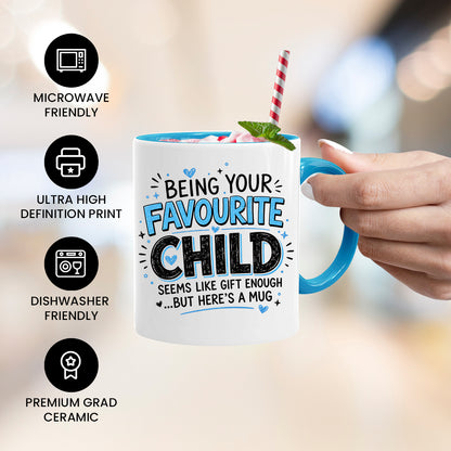 Funny Favourite Child Mug | Favourite Child Gift Mug | Son Daughter Gift For Mum Dad | Humorous Family Coffee Mug