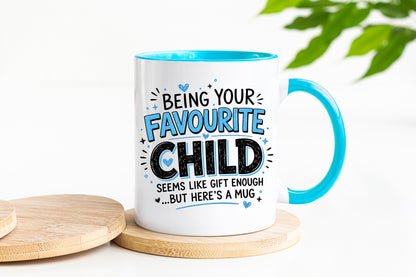Funny Favourite Child Mug | Favourite Child Gift Mug | Son Daughter Gift For Mum Dad | Humorous Family Coffee Mug