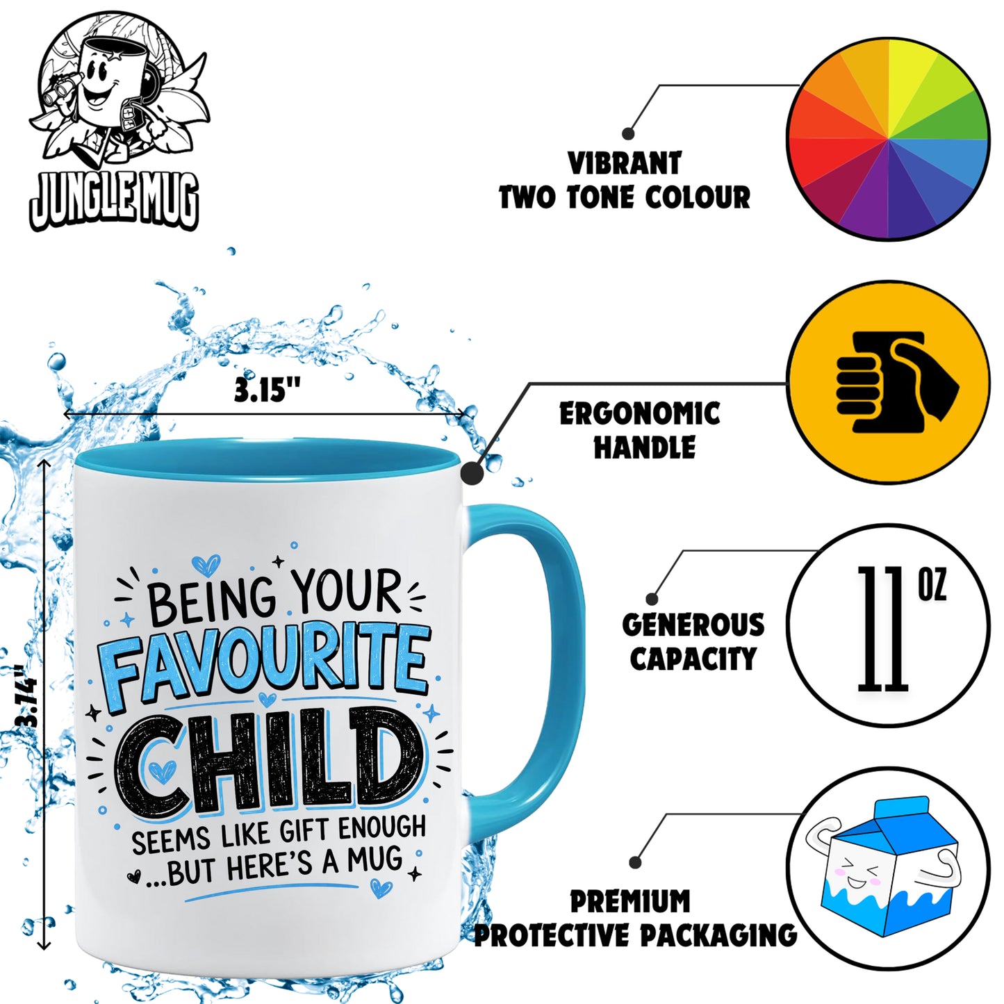Funny Favourite Child Mug | Favourite Child Gift Mug | Son Daughter Gift For Mum Dad | Humorous Family Coffee Mug