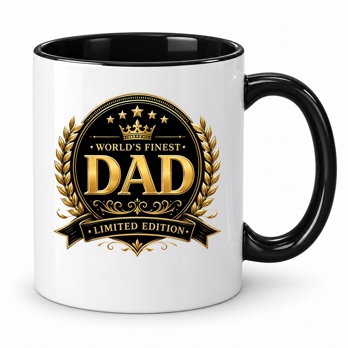 World’s Finest Dad Mug – 11oz ceramic mug on a plain white background