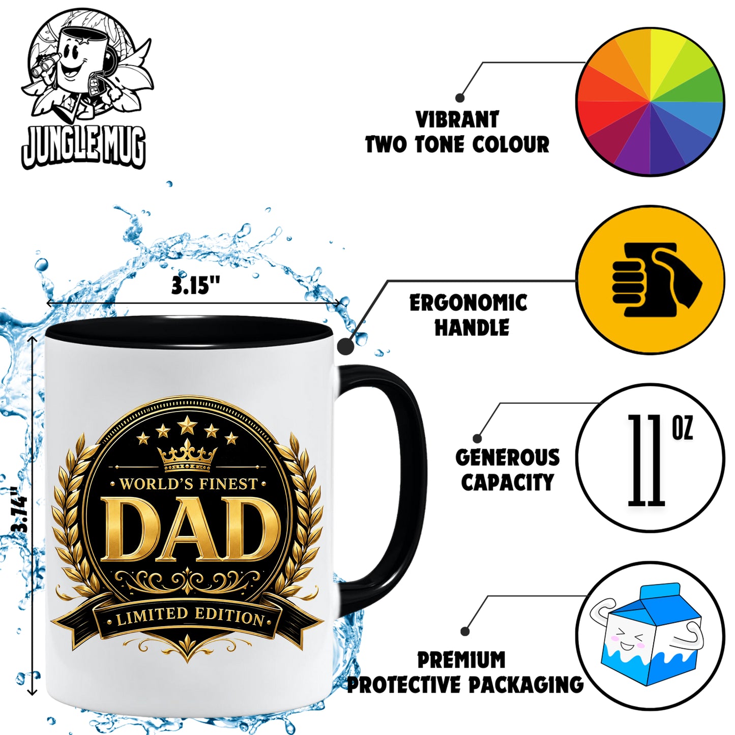 World's Finest Dad Mug | Limited Edition Dad Gift | Funny Father's Day Mug | Dad Birthday Gift | Gift for Dad | 11oz Ceramic Mug