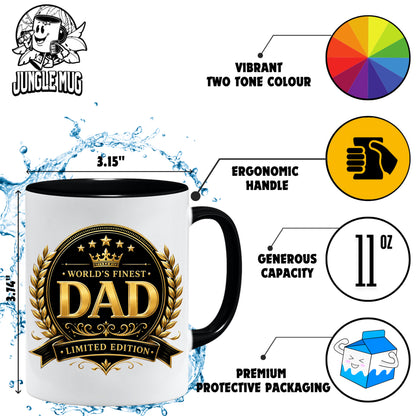 World's Finest Dad Mug | Limited Edition Dad Gift | Funny Father's Day Mug | Dad Birthday Gift | Gift for Dad | 11oz Ceramic Mug