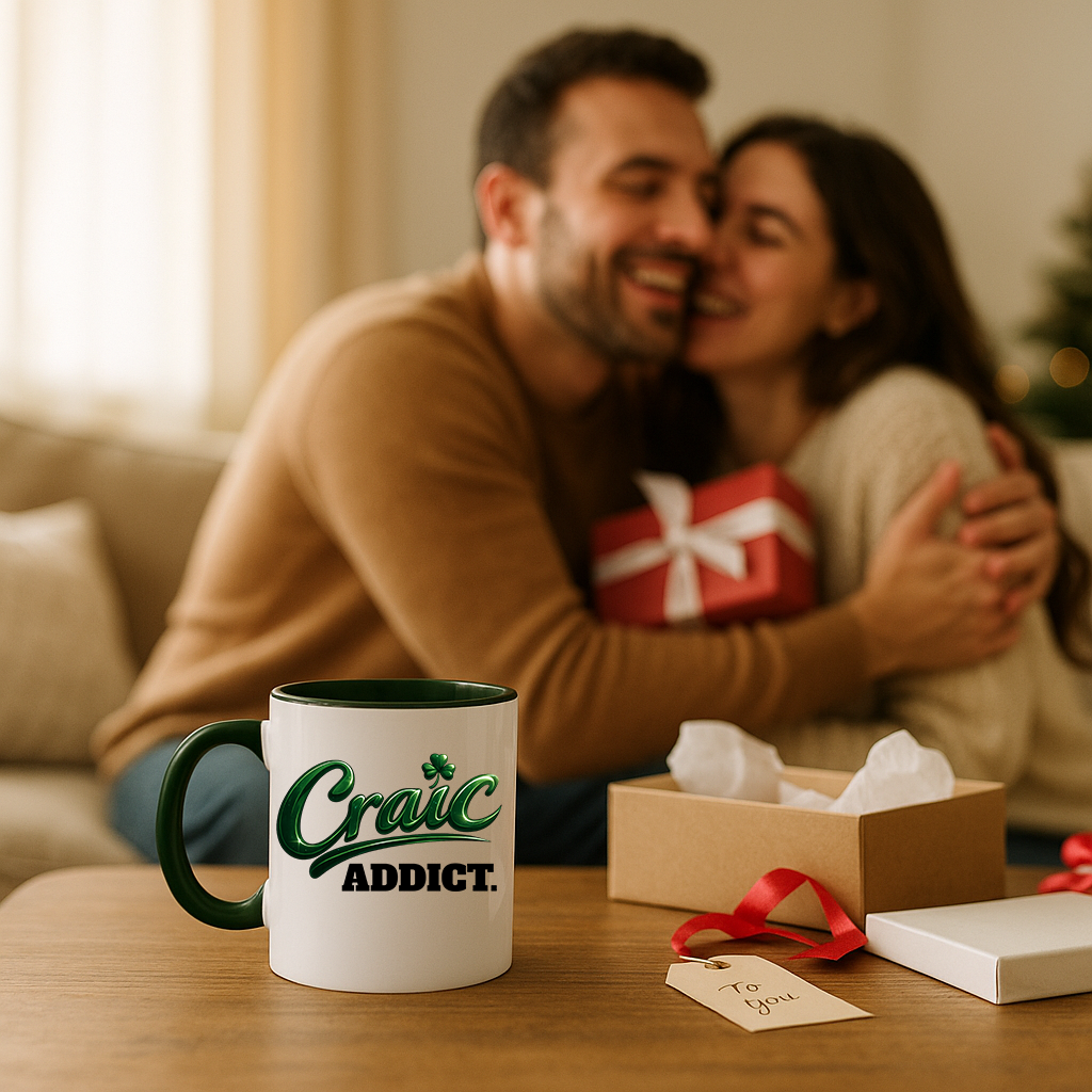 Craic Addict Mug | Funny Irish Mug | Irish Gift for Men & Women | Irish Slang Coffee Mug | St Patrick's Day Gift | 11oz Ceramic Mug