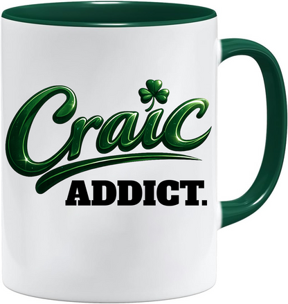 Craic Addict Mug | Funny Irish Mug | Irish Gift for Men & Women | Irish Slang Coffee Mug | St Patrick's Day Gift | 11oz Ceramic Mug