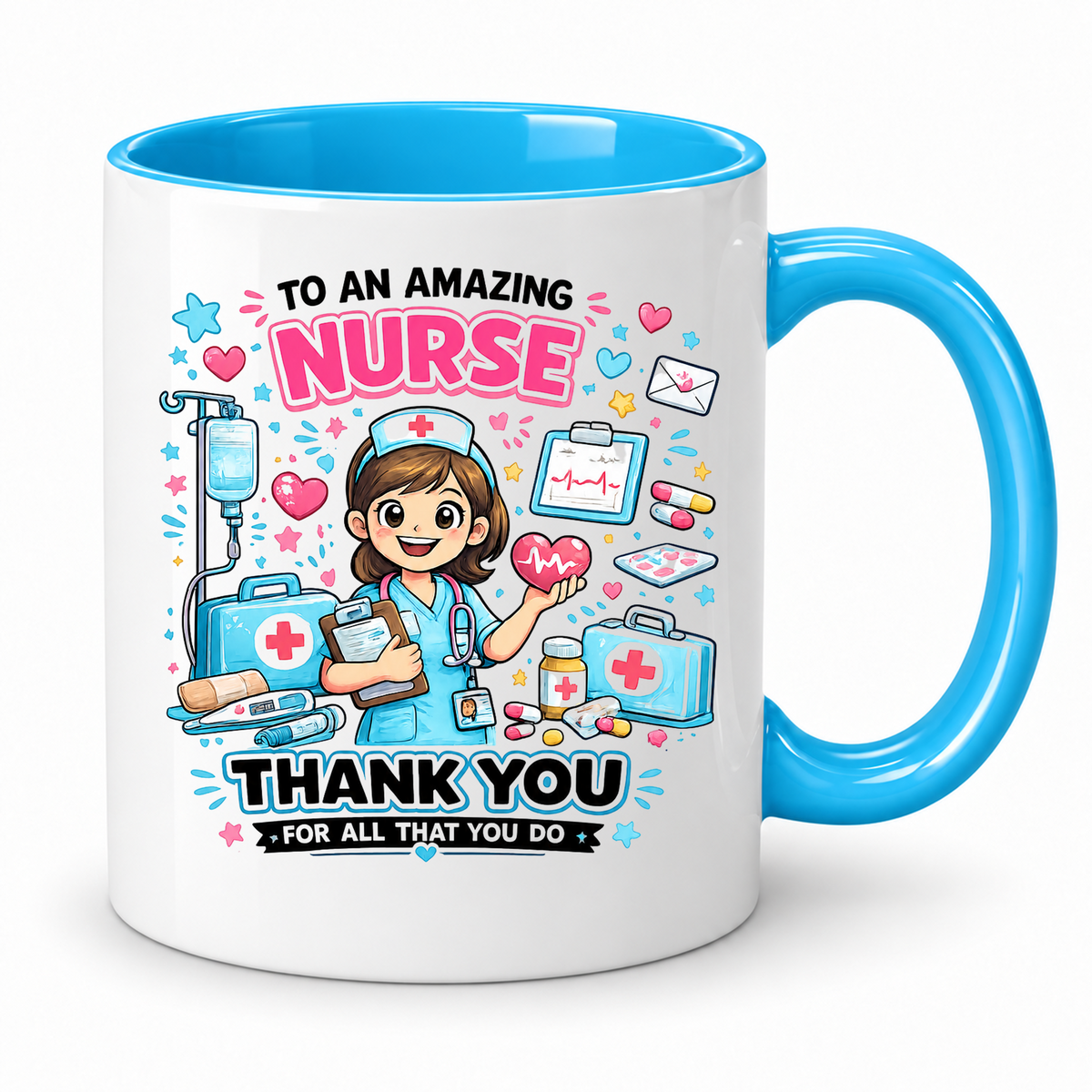 Nurse Thank You Mug – 11oz ceramic mug on a plain white background