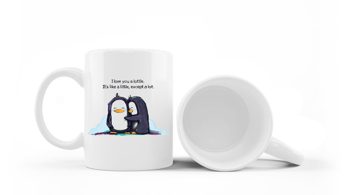 I Love You a Lottle Mug – 11oz ceramic mug on a plain white background