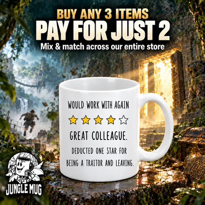 Would Work With Again Mug | Funny Colleague Leaving Gift | 4 Star Coworker Mug