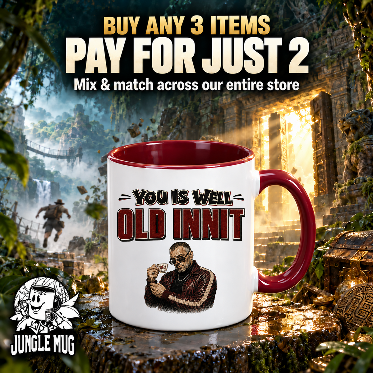 You Is Well Old Innit Mug | Funny Getting Old Birthday Gift | 11oz Ceramic Mug