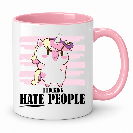 Funny Unicorn Mug | I Hate People | Rude Sarcastic Gift